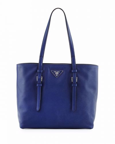Dark Blue Bucket Tote Bags Prada New Style AAA Quality Long Adjustable Handle Bottom Closure