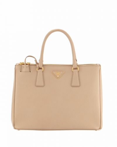  Camel Prada Leather Small Galleria Double Zip Tote Bags Gold Hardware On Selling Fake