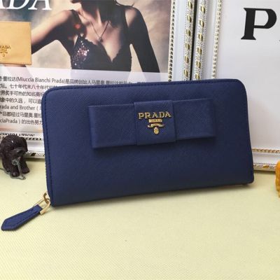 Mazarine Prada Vernice Clutch Wallet Leather Long Gold Plated Zipper Knot Decoration Label AAA Quality