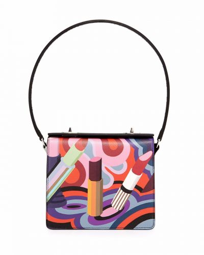 2020 Personalized Prada Print Lipstick Shoulder Bags Small Size Rounded Handle For Ladies Free Shipping Replica