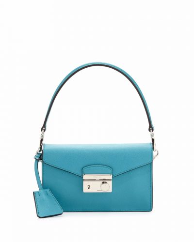Bright Blue Prada New Style Tote Bags Luxury For Women Bottom Lock Closure Removable Handle 