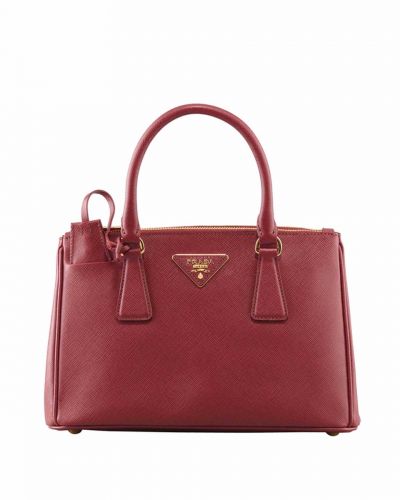Vogue Burgundy Prada Galleria Leather Mini Tote Bags Gold Hardware For Mature Female Online Sale Fake