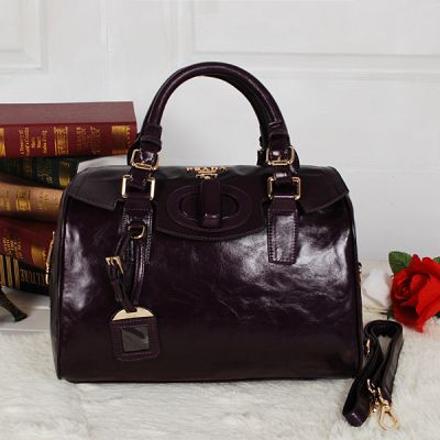 2020 Winter New Dark Violet Prada Galleria Iridescent Leather Tote Bags Gold Hardware Removable Shoulder Strap   