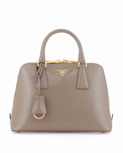 Autumn New Pale Pink Prada Promenade Smooth Leather Tote Bags Flat Button Double Zip Selling