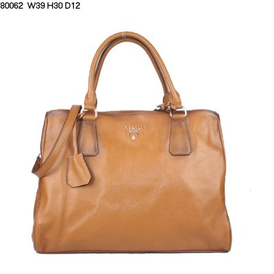 AAA Prada Coffee Leather Tote Bags Detachable Shoulder Strap Gold Plated Hardware Interior Zip Pocket 