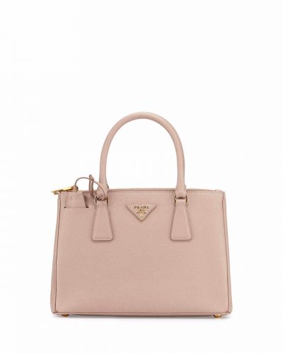 Prada Galleria Tote bag Pink Leather Silver Hardware Delicate Trimming High Quality Ladies For Sale