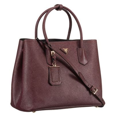 Large Classic Red Leather Prada Double City Bags Leather Trimming High Quality Replica Price UK         