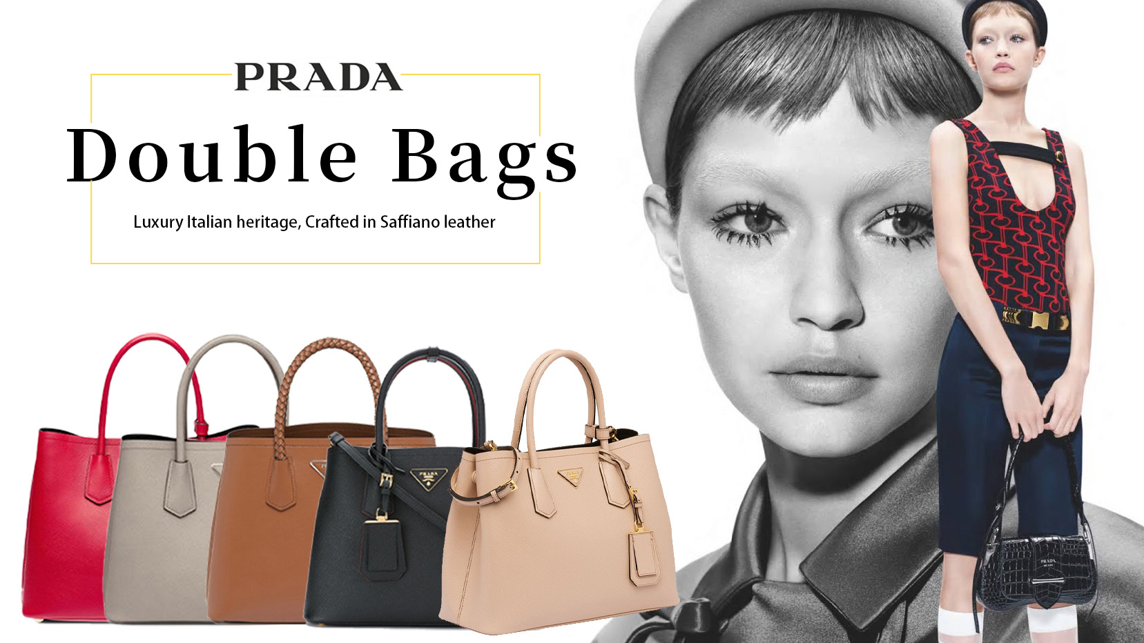 prada double Handbags replicas sale